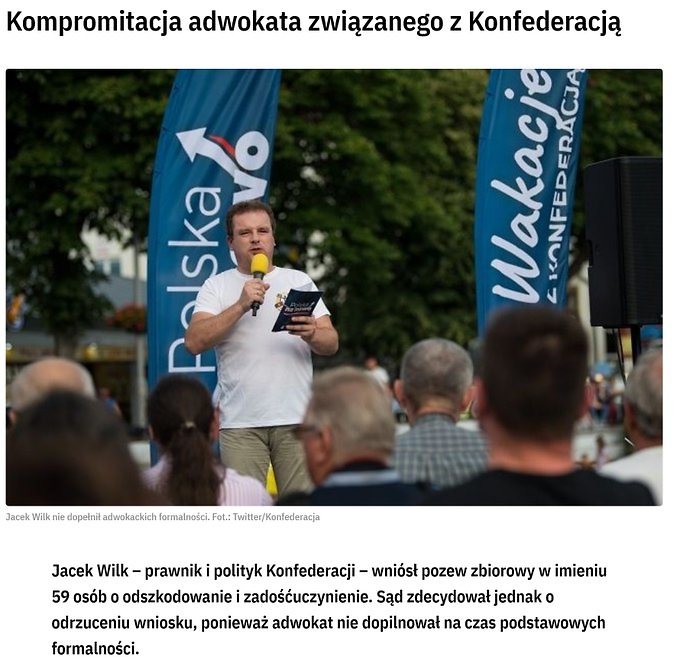 Kompromitacja Jacka Wilka