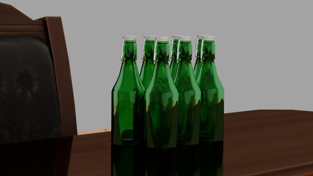 Butelki po piwie ( Blender 3d )