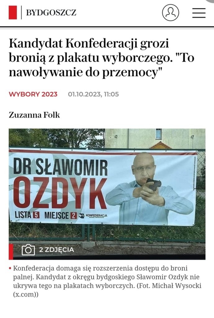 Kandydat Konfederacji grozi 