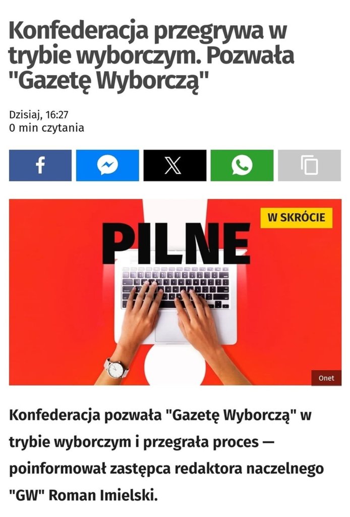 Konfederacja przegrywa