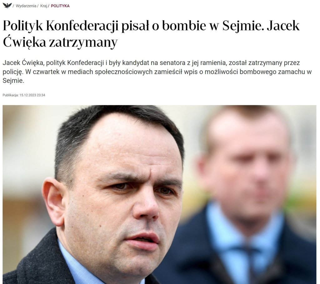 Jacek wika zatrzymany