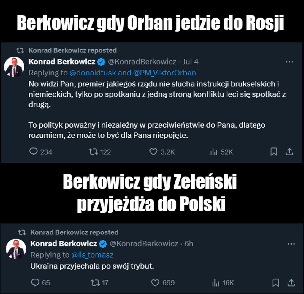 Berkowicz gdy Orban i Zeleski