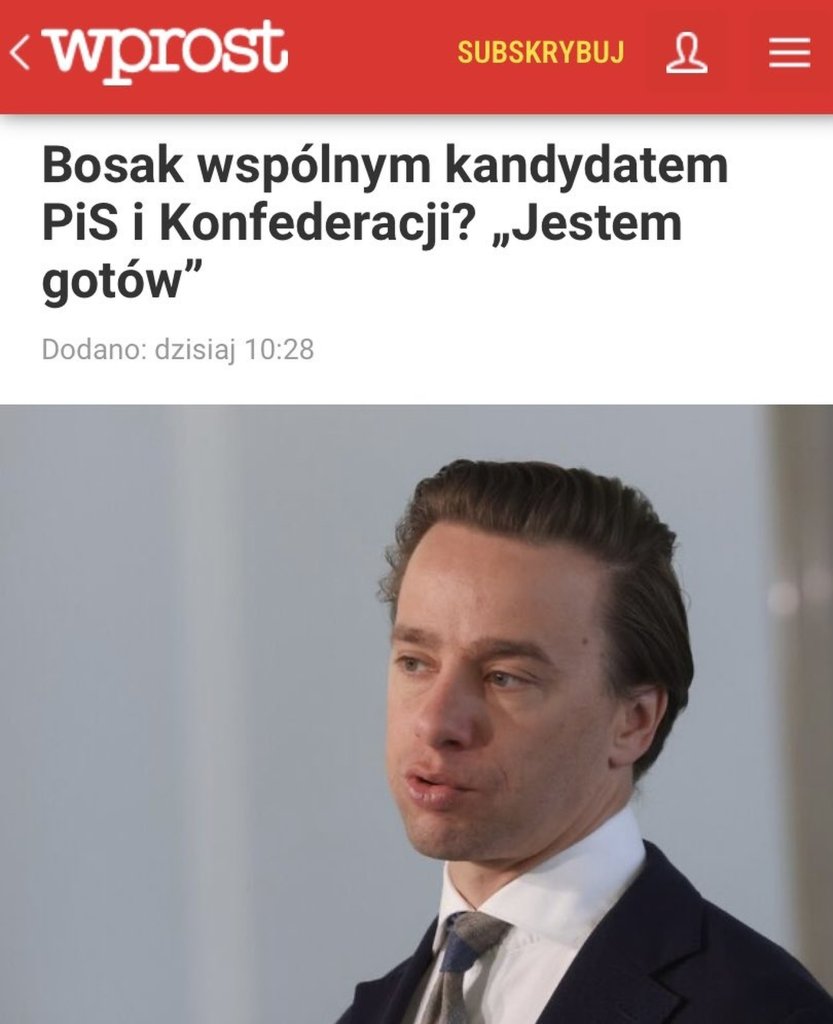 Bosak kandydatem PiSu
