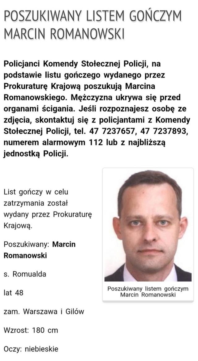 List goczy za Romanowskim