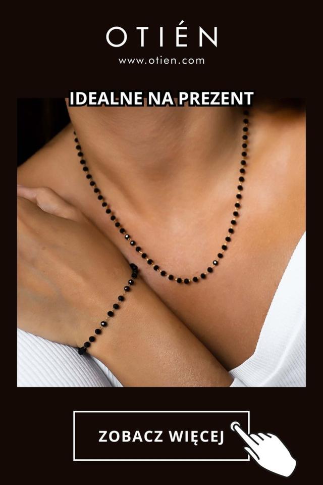 Komplet Czarne Koraliki 